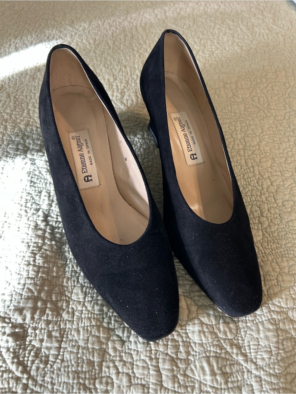 Etienne Aigner Black Suede Women's Classic Pump